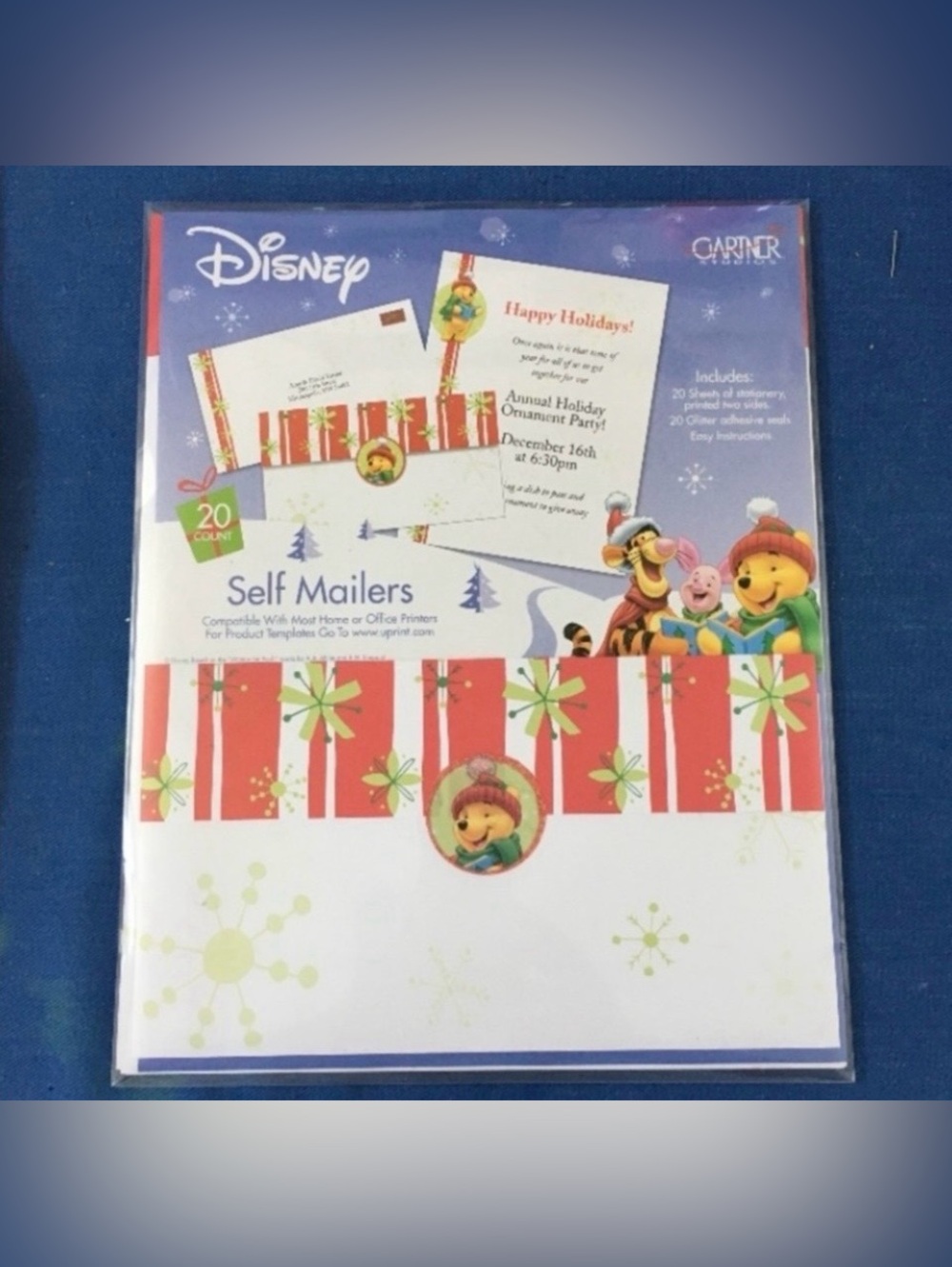 NWT New Vintage Disney Winnie The Pooh Holiday Christmas Set of 20 Cards Retro